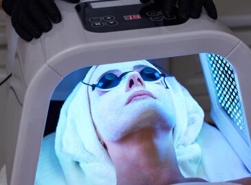 Woman Getting Facial Treatment With Led Therapy,Led Light Therapy In Mumbai